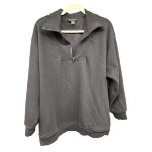 Athleta Black XL Quarter Zip Pullover